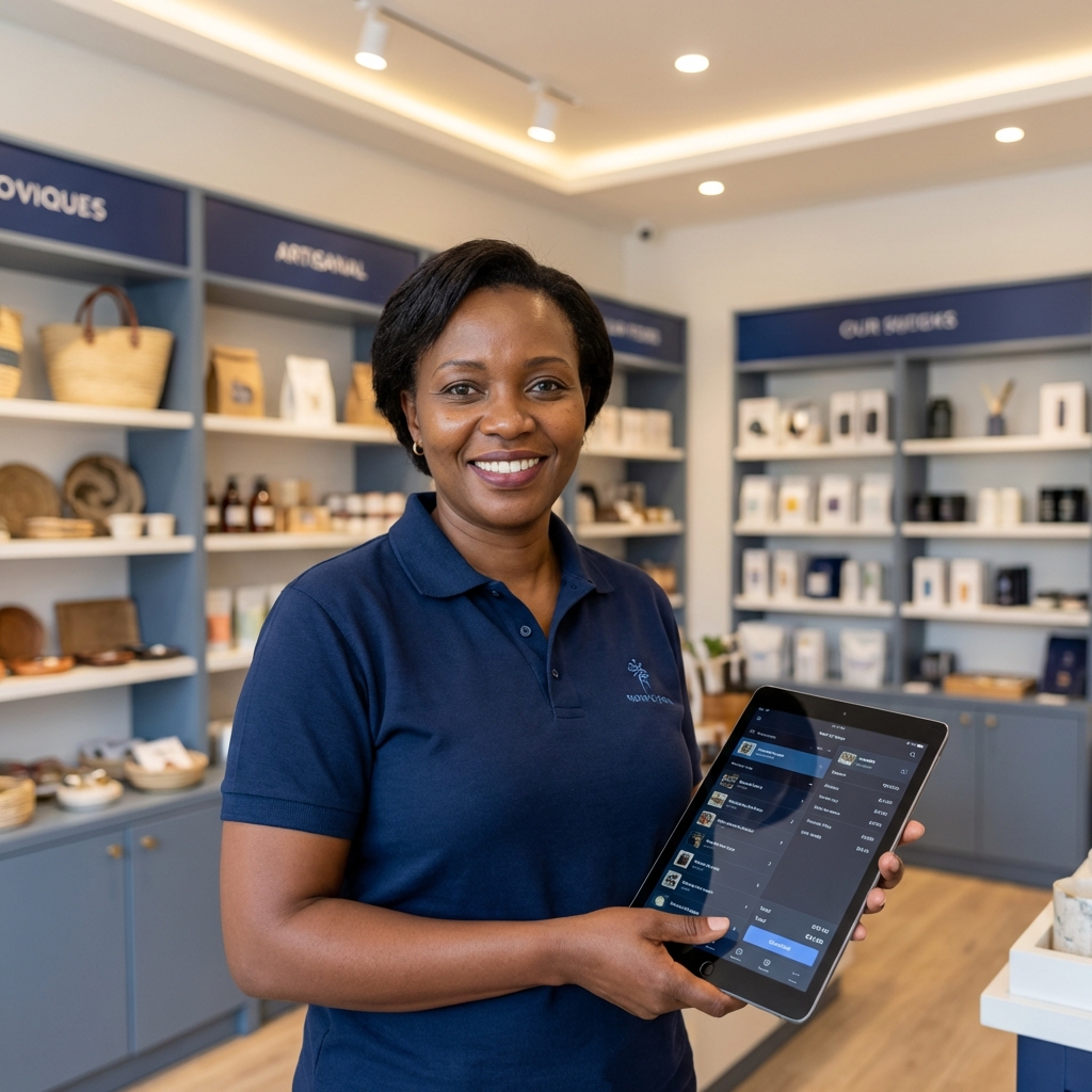 Kenyan Shop Owner using Mkufunzi POS